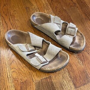 Birkenstock Taupe Suede Sandals